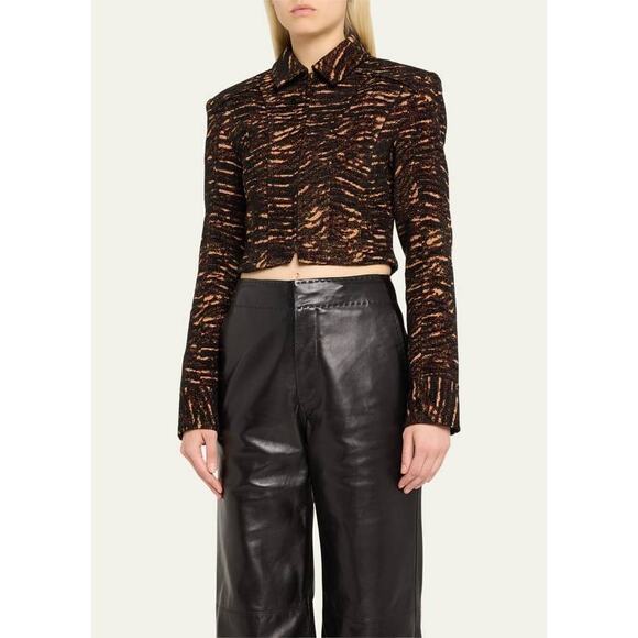Ulla Johnson Adoni Cropped Jacket in Onyx L - Picture 1 of 5